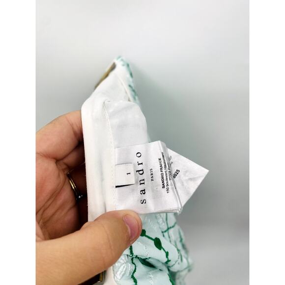 Sandro Green Embroidered Floral Midi Skirt - Picture 5 of 6